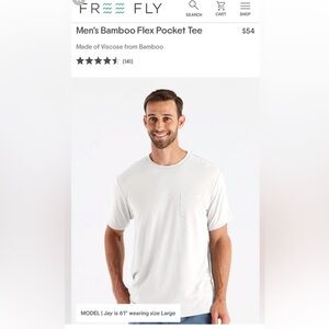 FREE FLY - Men’s Bamboo Flex Pocket Tee - Medium/Large Fit